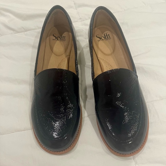 Sofft Womens Napoli Navy Patent Leather Slip On Dressy Loafers Shoes Used - Picture 9 of 9